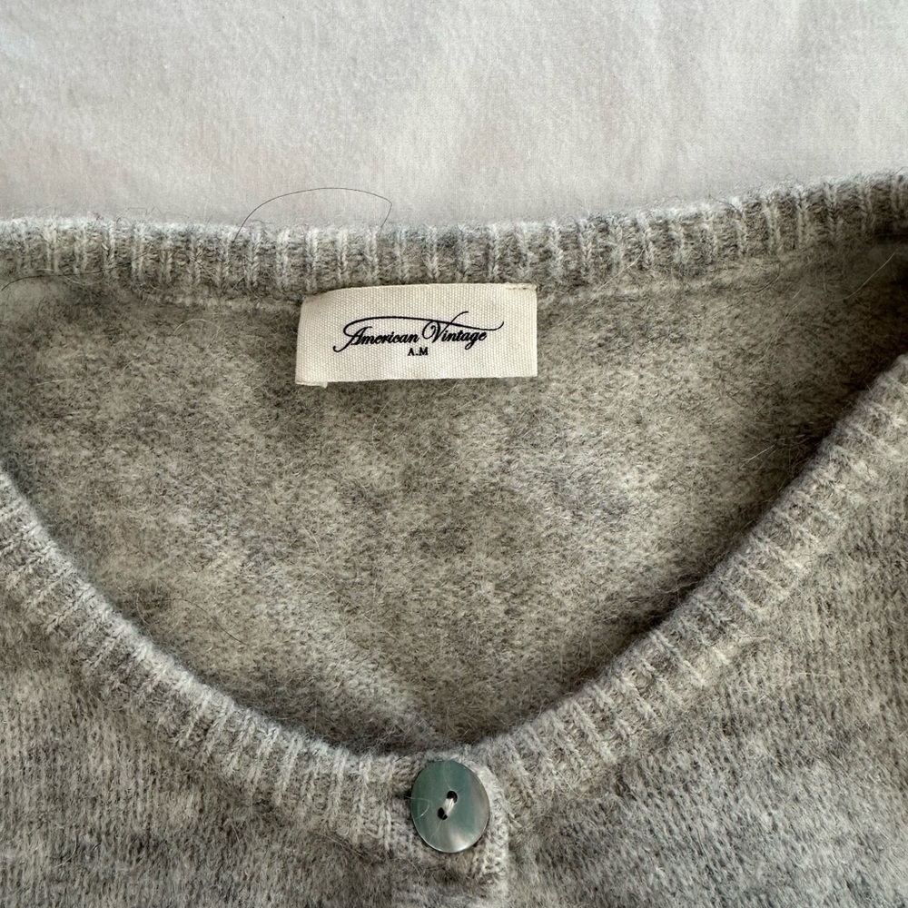 American Vintage Vitow Cardigan Heather Grey - Picture 3 of 5